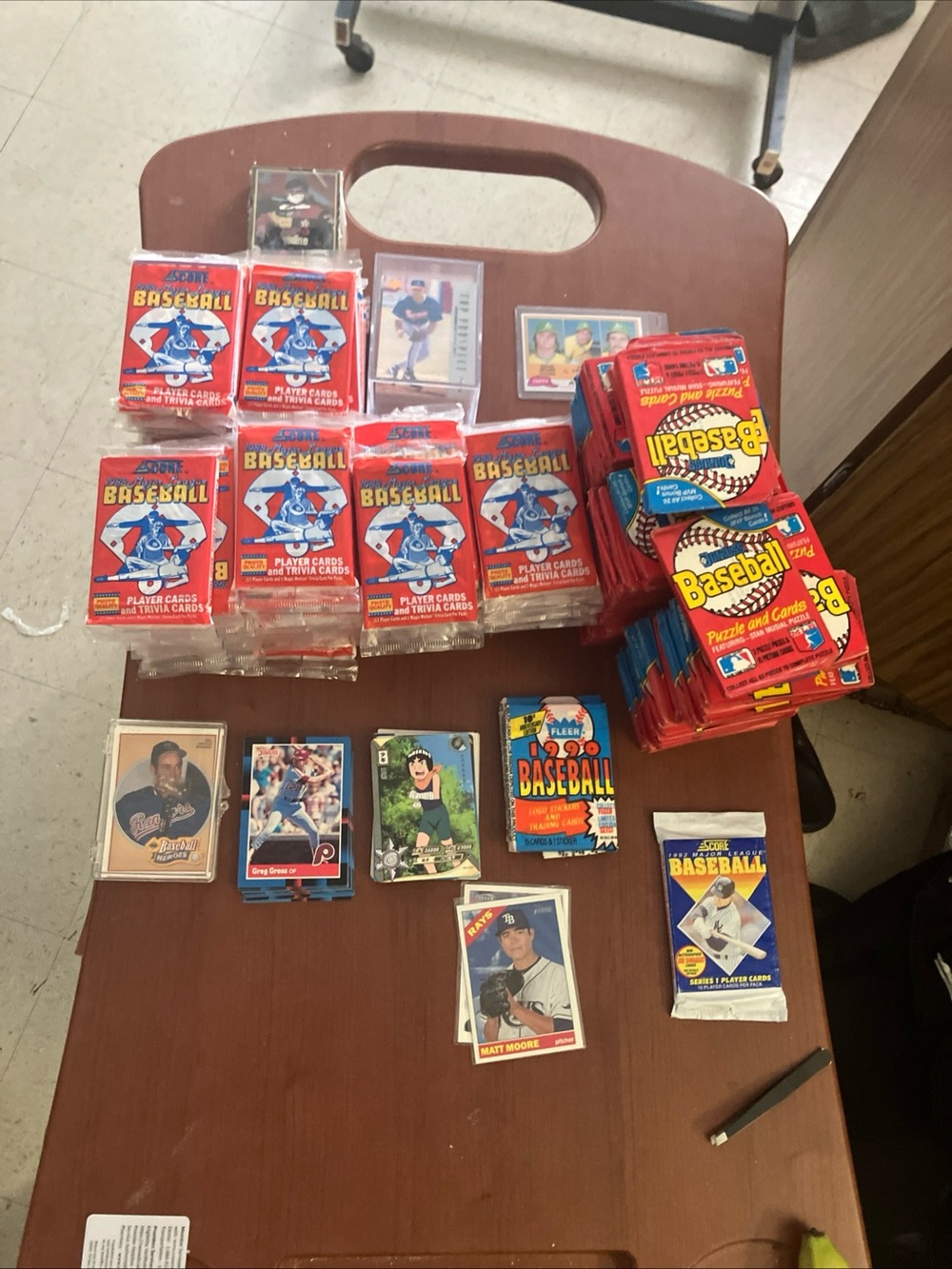 Russ Baseball Card Packs in Red and Blue Wrappers